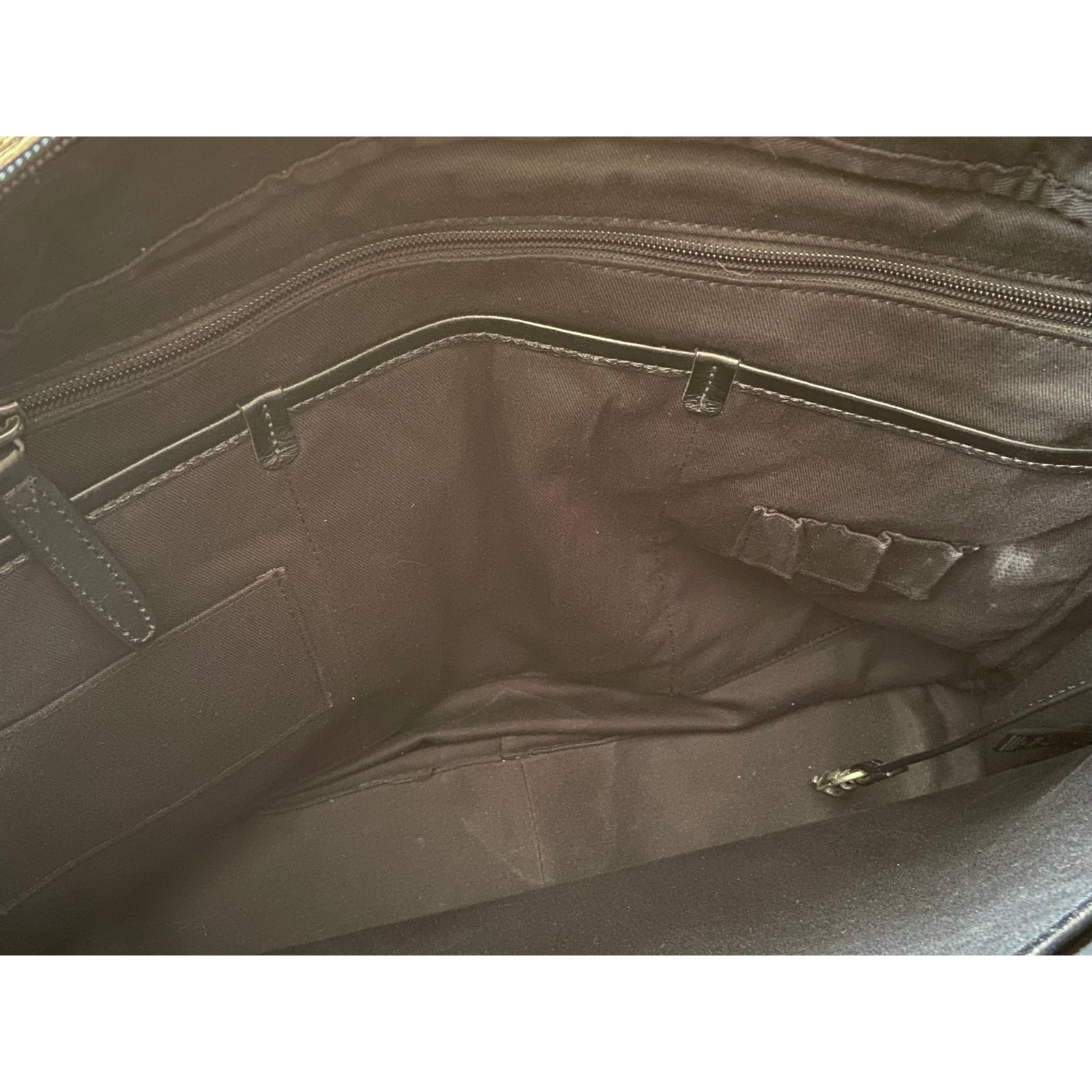 FOSSIL Black Leather Padded Mens Attache