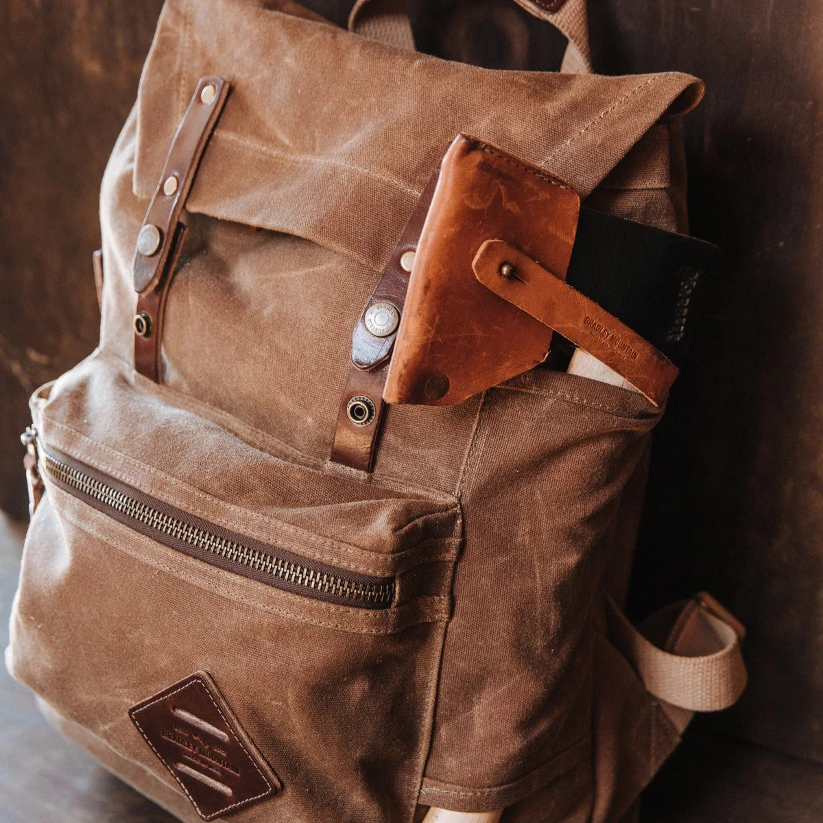 Bradley Mountain Muir Pack Waxed Canvas Backpack – Field Tan – Made in the USA