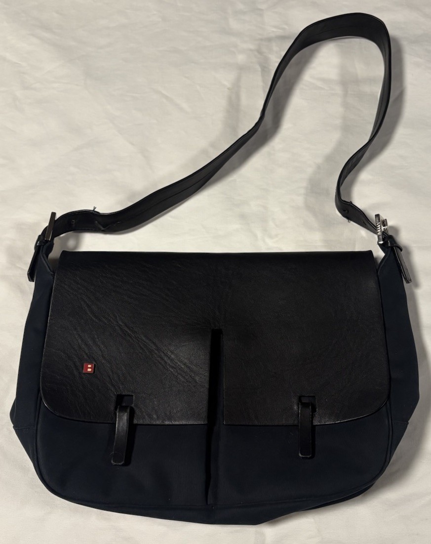 BALLY Shoulder Bag B Logo Black Navy From Japan