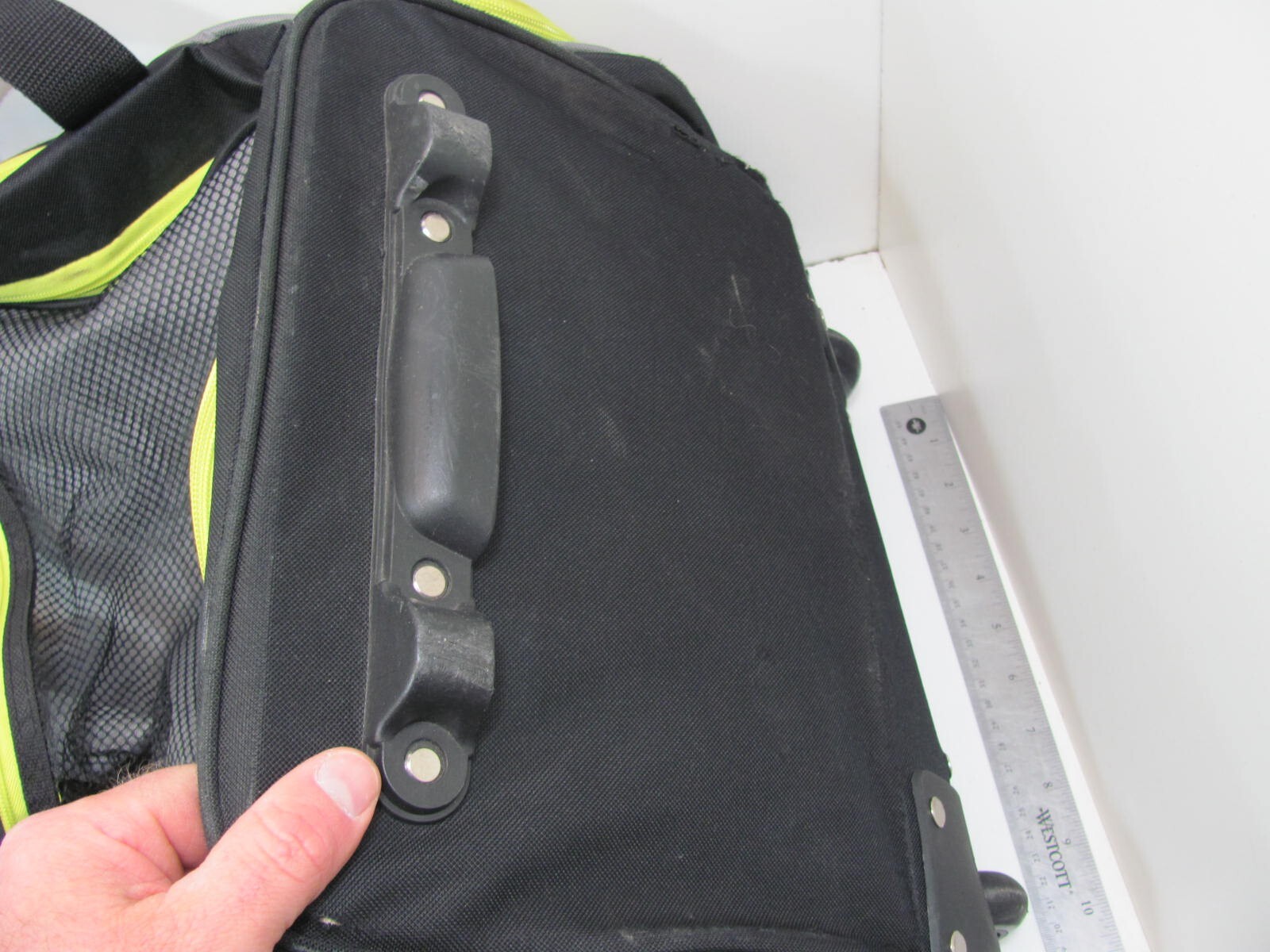 FILA Rolling Duffle Bag Lime Green & Black 31x18x14