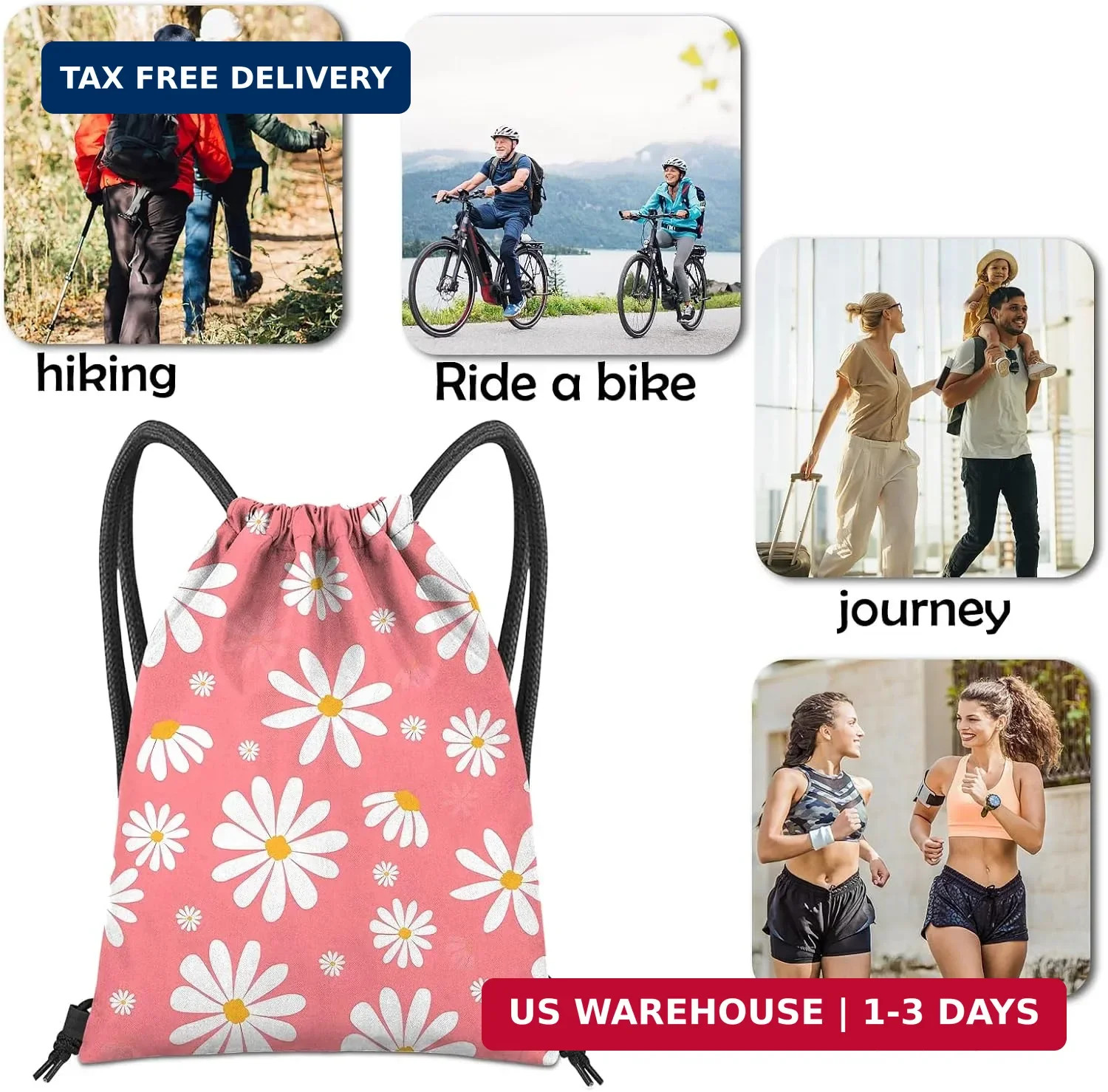 Waterproof Drawstring Backpack Sports Gym Beach Swimming Travel String Bag