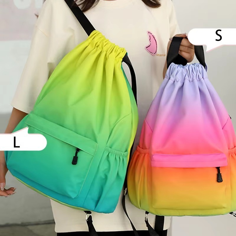 Drawstring Backpack Waterproof Gym Bag Large Sports Travel Sack 48x34cm / 19×13″
