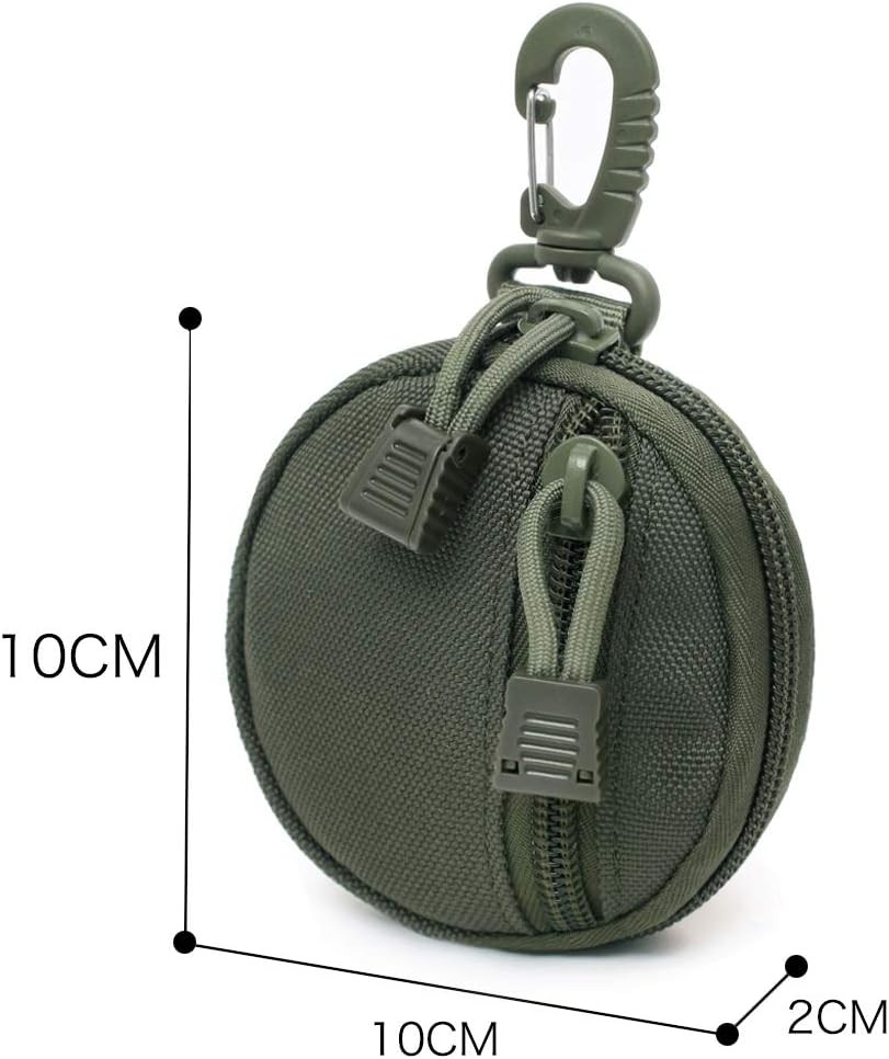 Coin Purchase Keychain, Professional Molle Pouch for Men Small Round Coin Holder