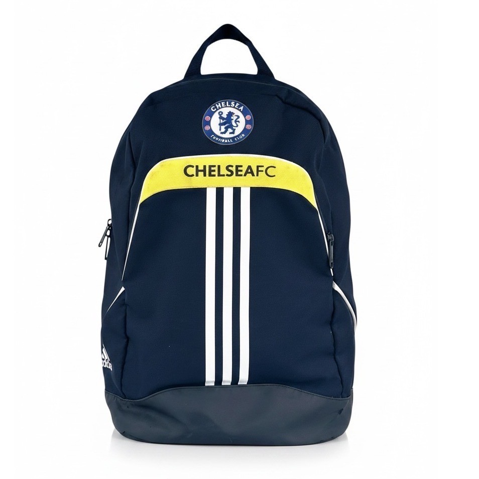 Adidas Chelsea Soccer Backpack Navy Blue Yellow White Bag Adjustable Straps *See