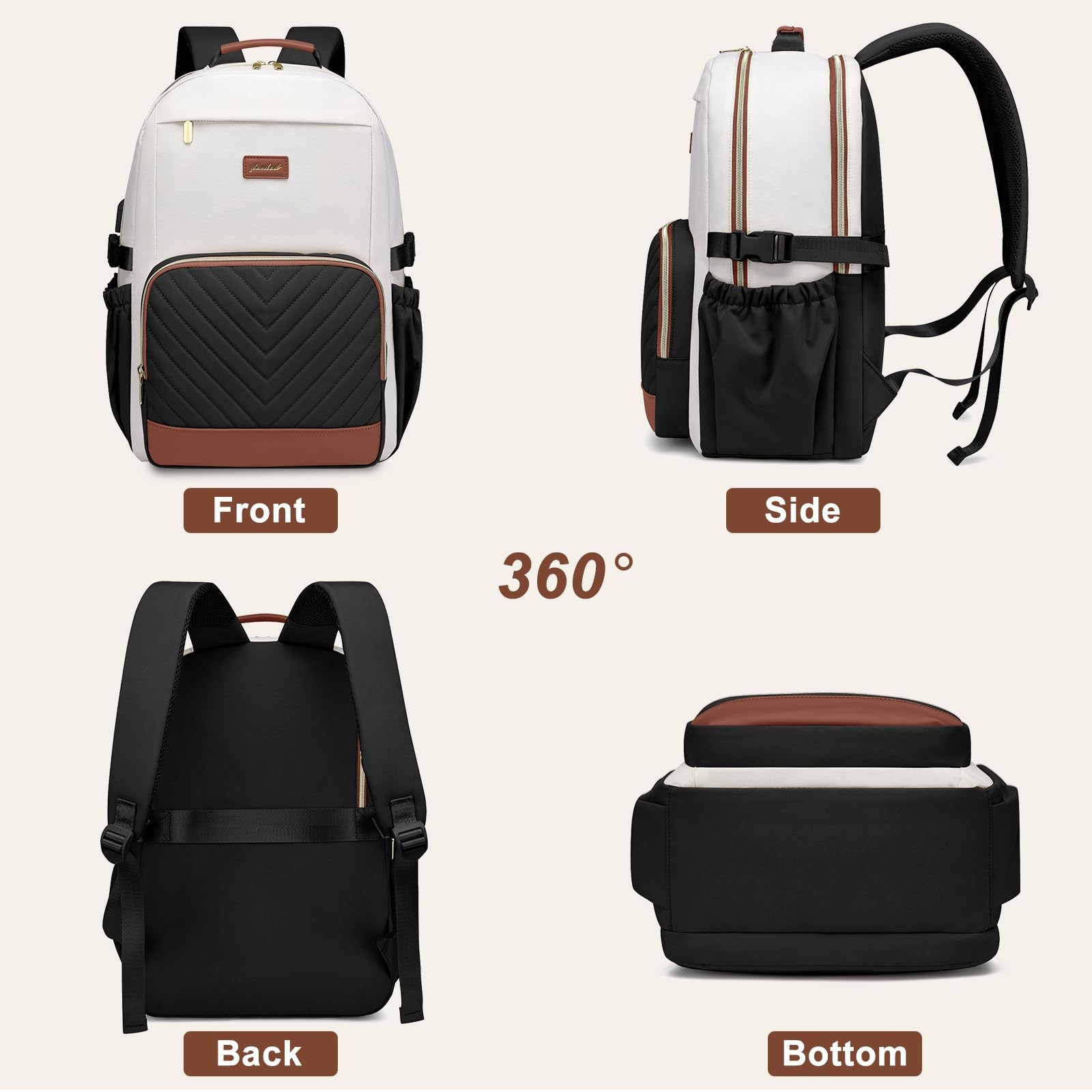 Laptop Backpack for Women Bookbag: 15.6 inch Work School Backpacks with Pouch…