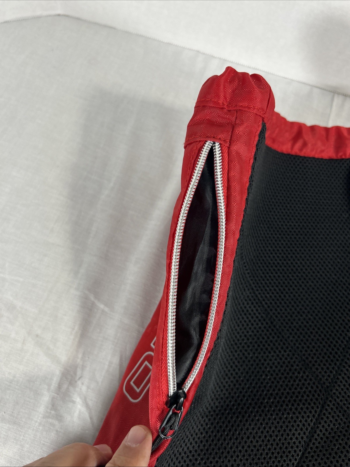 OGIO Red Sling Bag Drawstring & Zip Closure Adjustable Strap Sports Travel