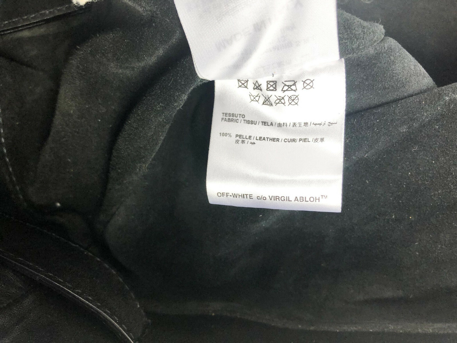 Off White Virgil Abloh Black Leather Bag XL Tote Messenger Travel Strap Duffle