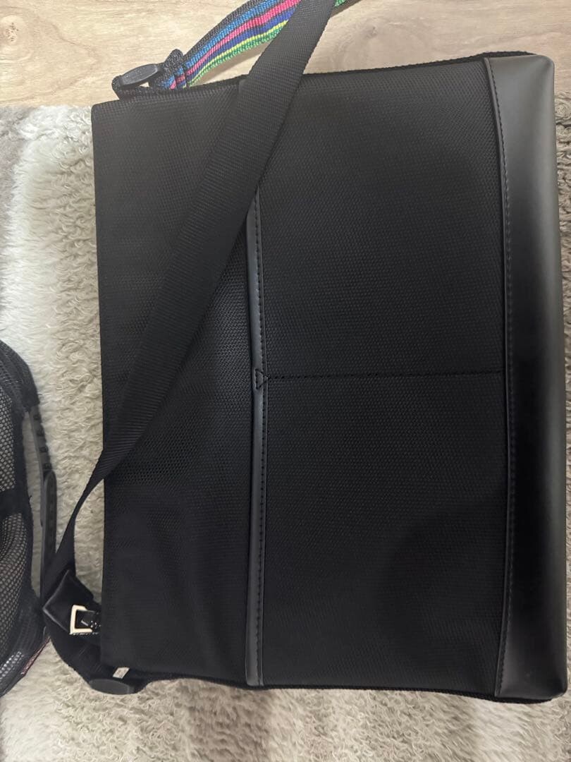 Paul Smith Black Nylon Shoulder Bag Multistripe Crossbody Mens Japan 30cm