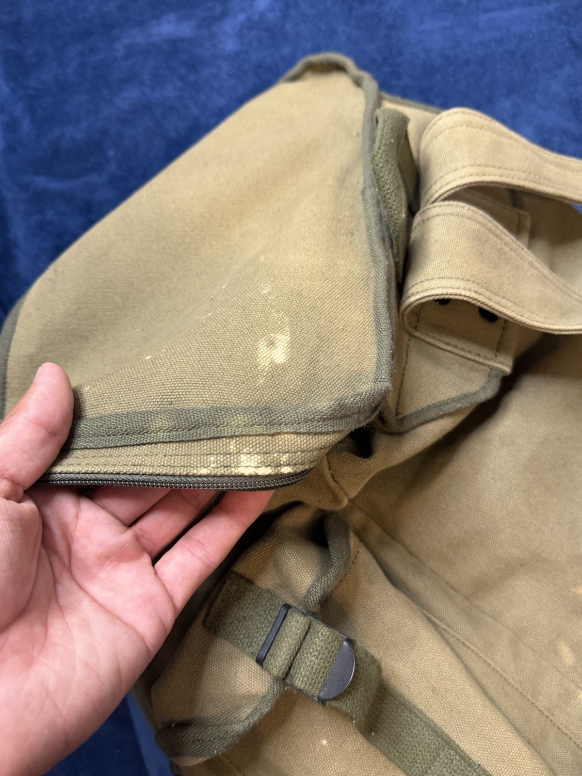 Vtg Canvas Rucksack Olive Faded Distressed (Fully Functional) See Photos