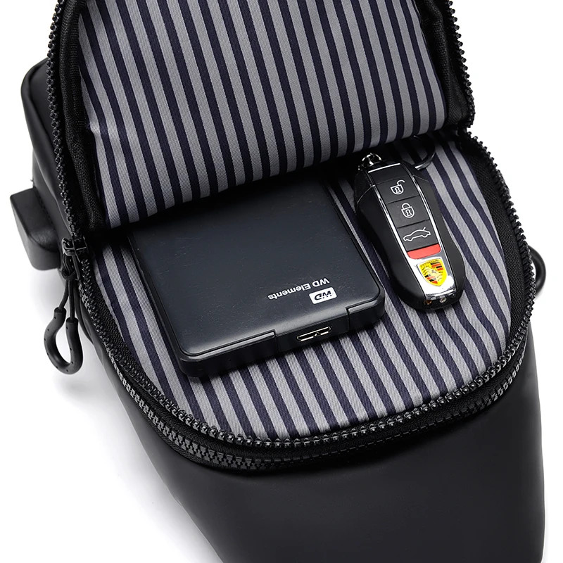 Men’s Chest Bag Solid Color Crossbody Shoulder Bag Outdoor Casual Fashion Trend