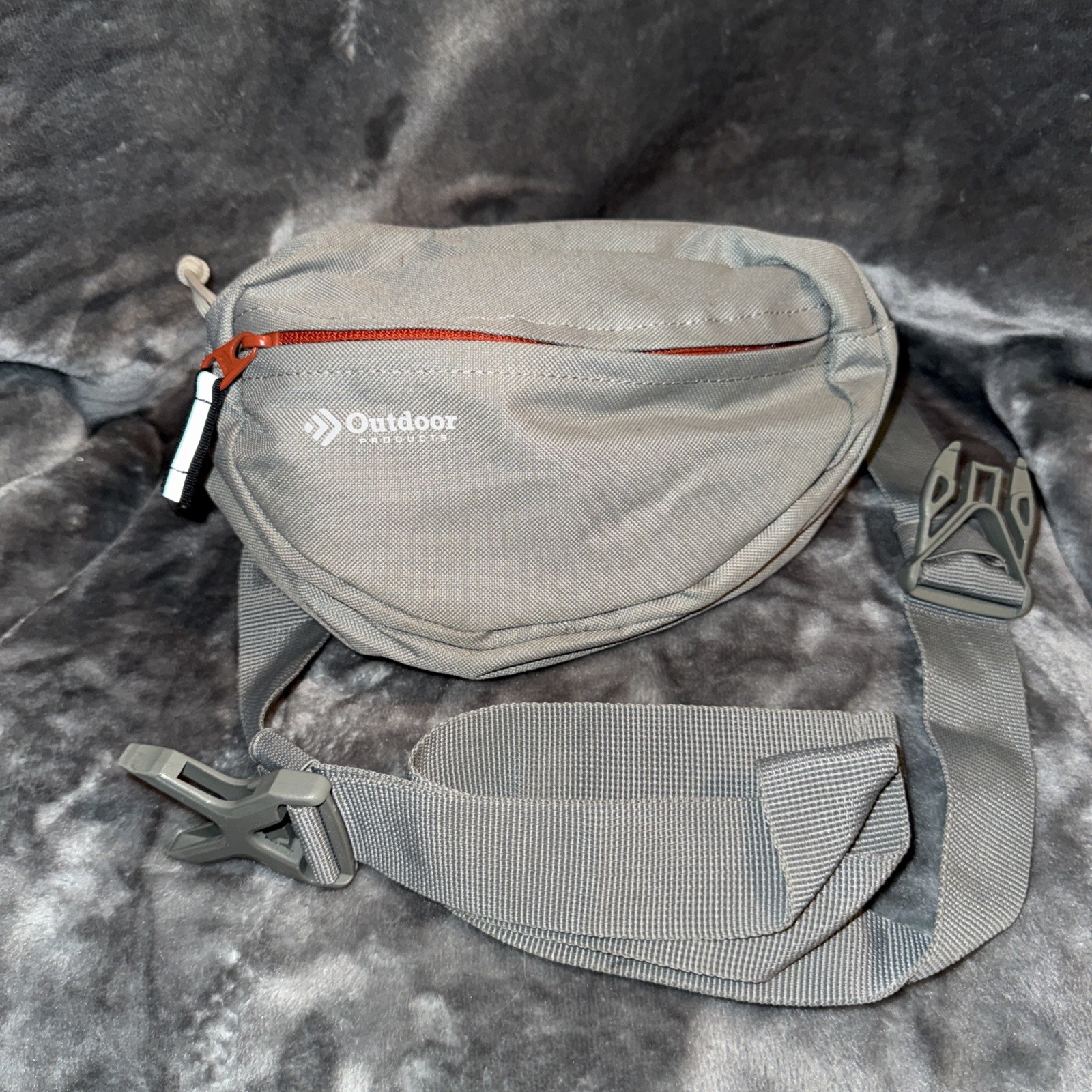 Outdoor Products Gray And Red Fanny Pack Belt Pouch Waist Hiking Crossbody Bag