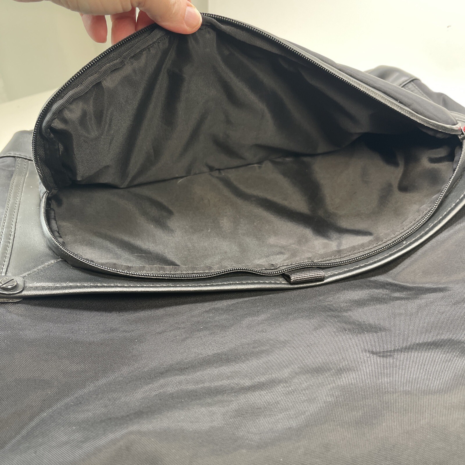 Cole Haan Houston Messenger Briefcase Laptop Roll top Bag nylon/leather RARE