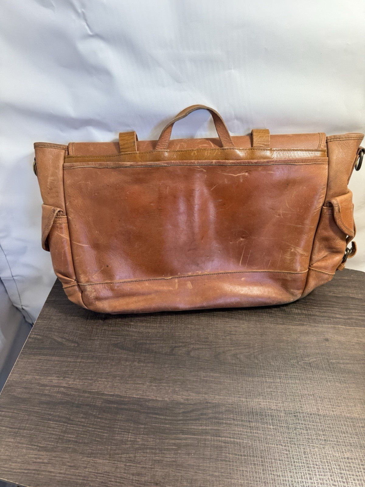 Whipping Post WP Standard Large Leather Messenger Bag Brown Distressed