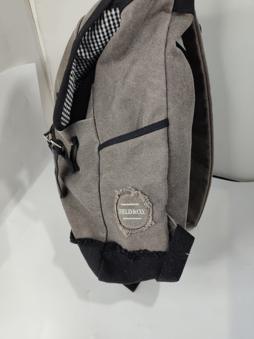 Leeds Field and Co. Canvas Backpack Gray & Black 18″ x 14″ Multiple Pockets