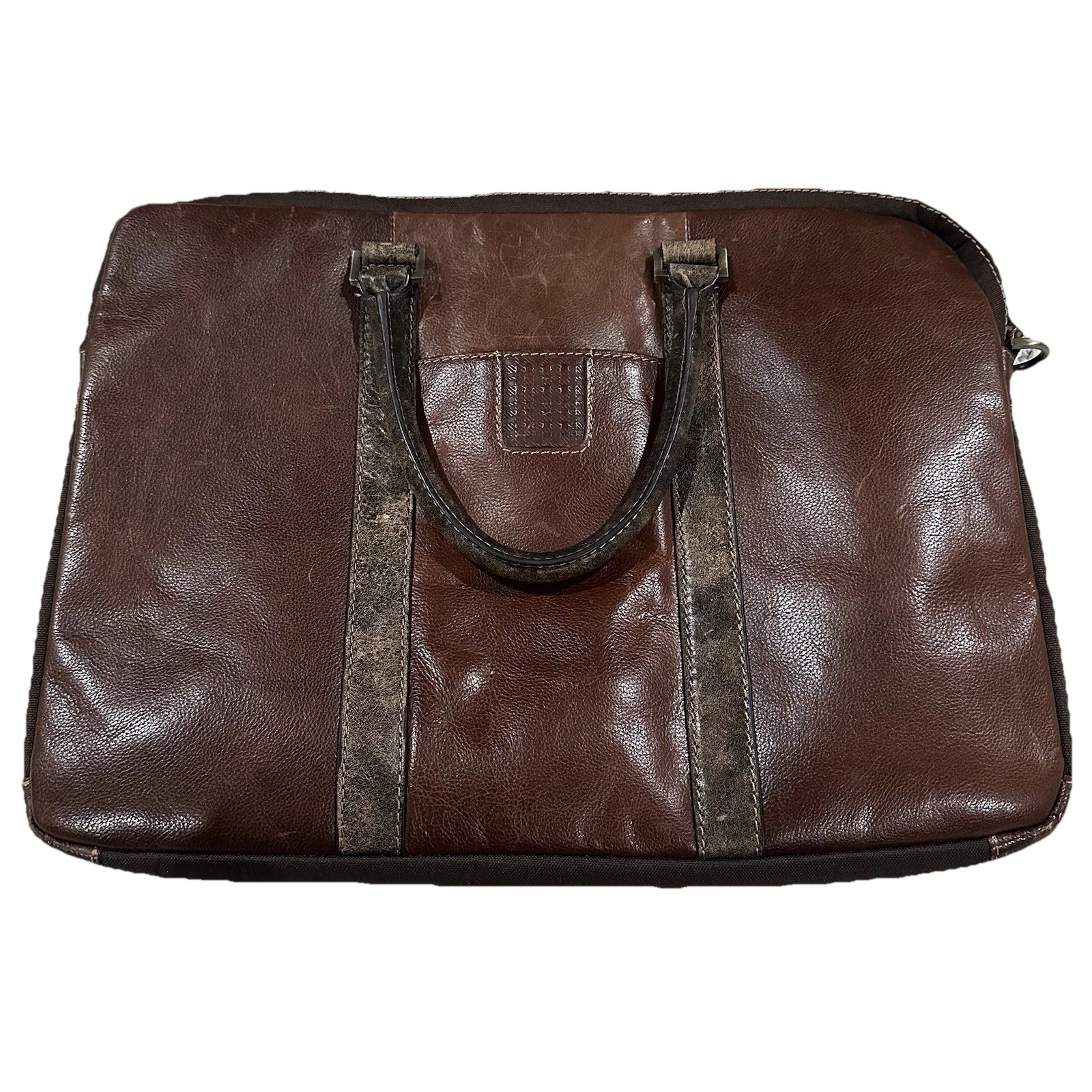 Pre-loved BOCONI Nashville Leather Briefcase Classic Brown Executive Sleek 16”