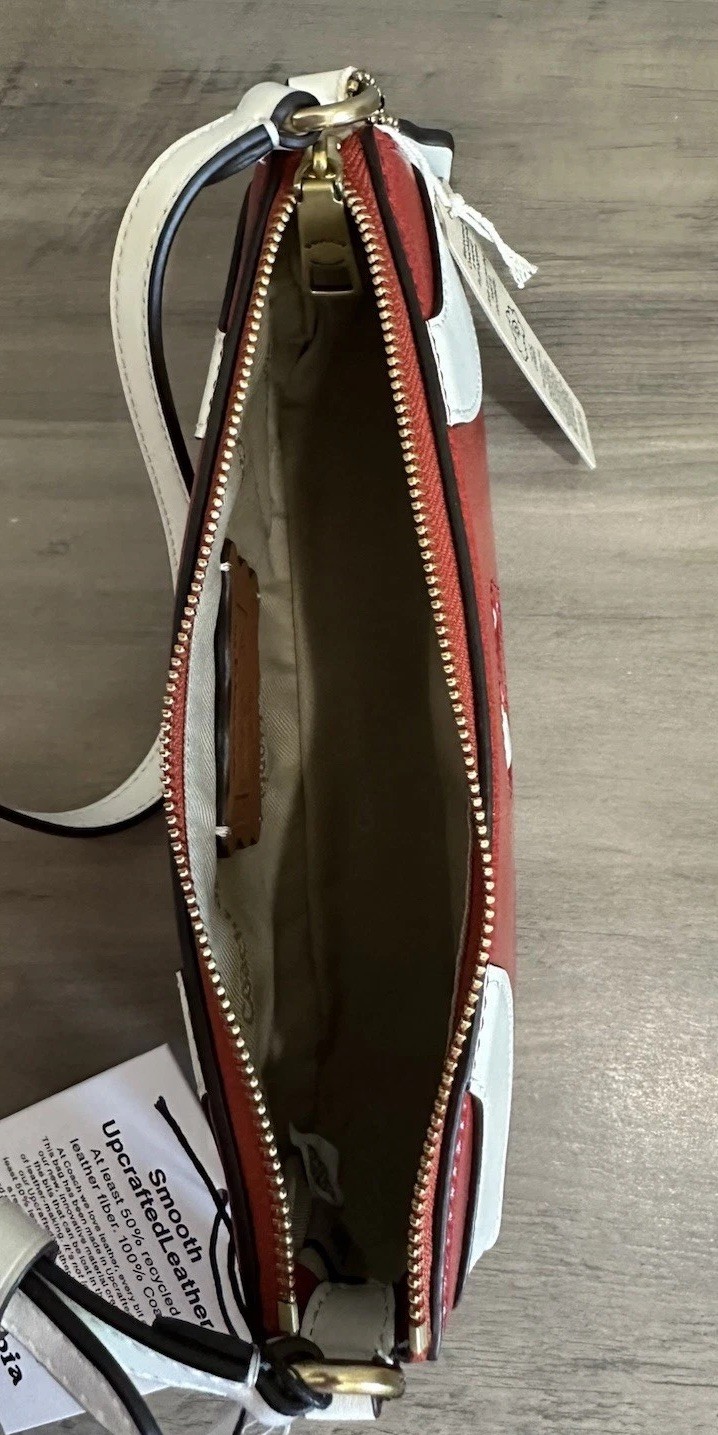 Coach Coachtopia Bowling Small Shoulder Bag Upcrafted Leather Red/White CFB01