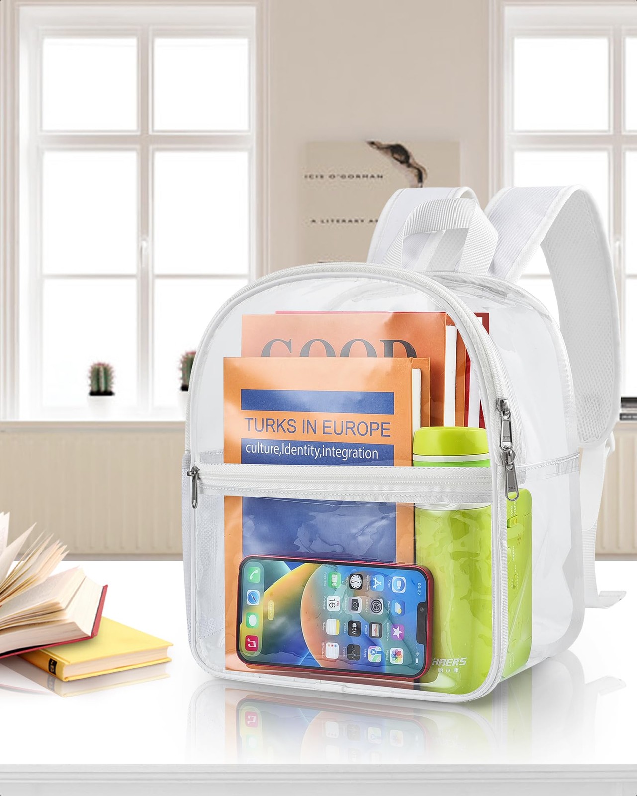 Clear Backpack Stadium Approved, 12×10.5×6 Inches Clear Bag