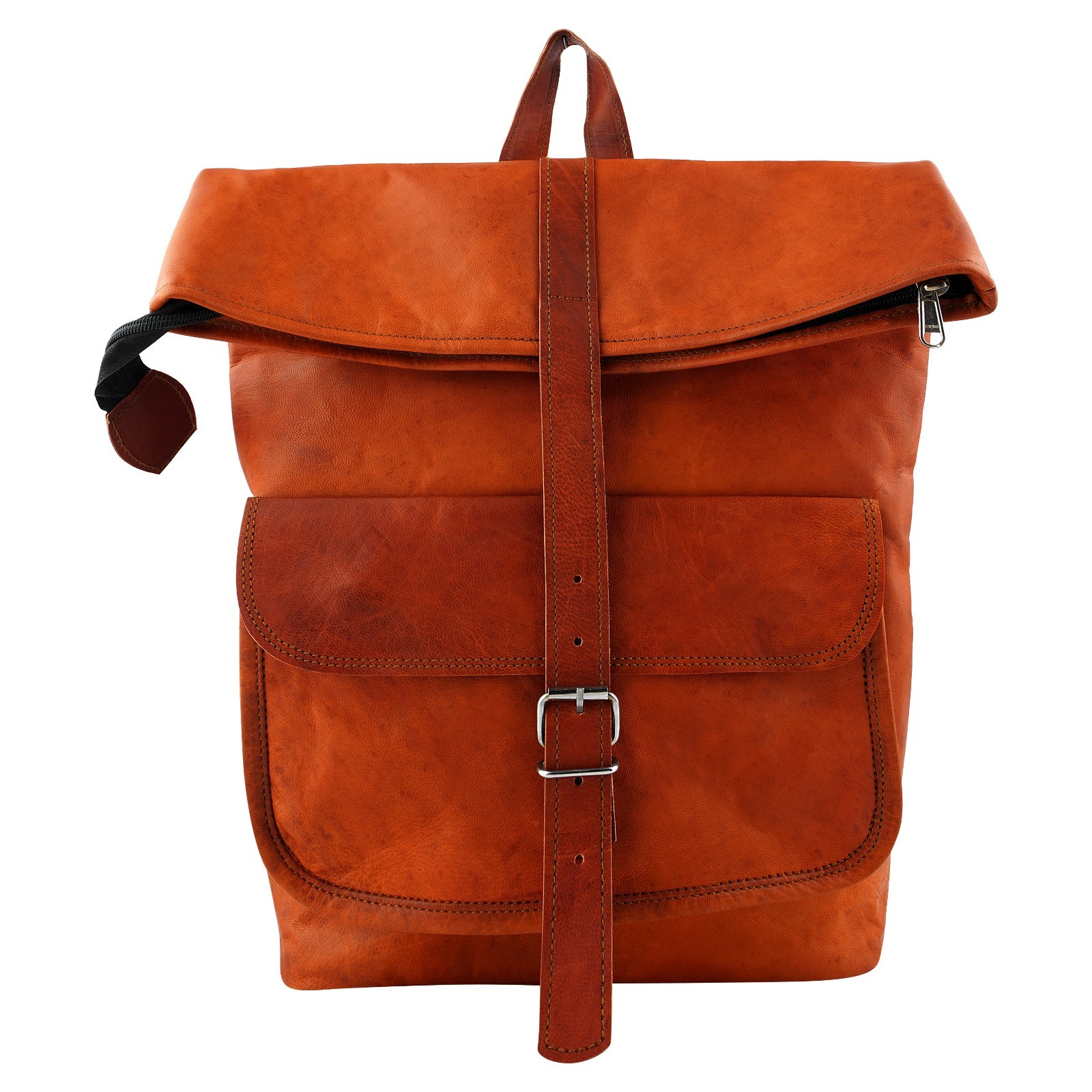 20″ Leather Rolltop Backpack Handmade Veg Tanned Full Grain Laptop Bag