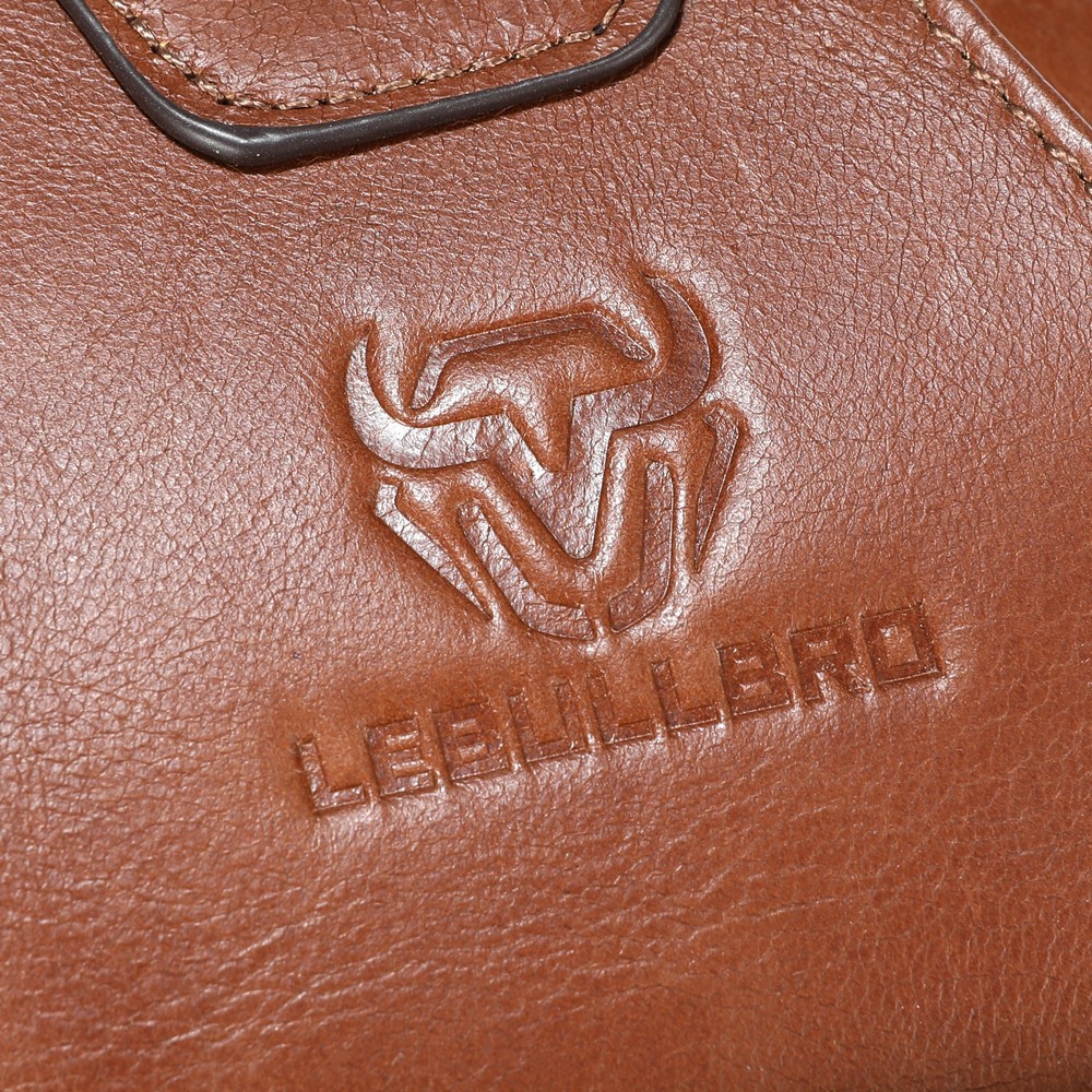 LEBULLBRO Men’s Genuine Leather Chest Bag Sling Backpack Crossbody Shoulder Bag