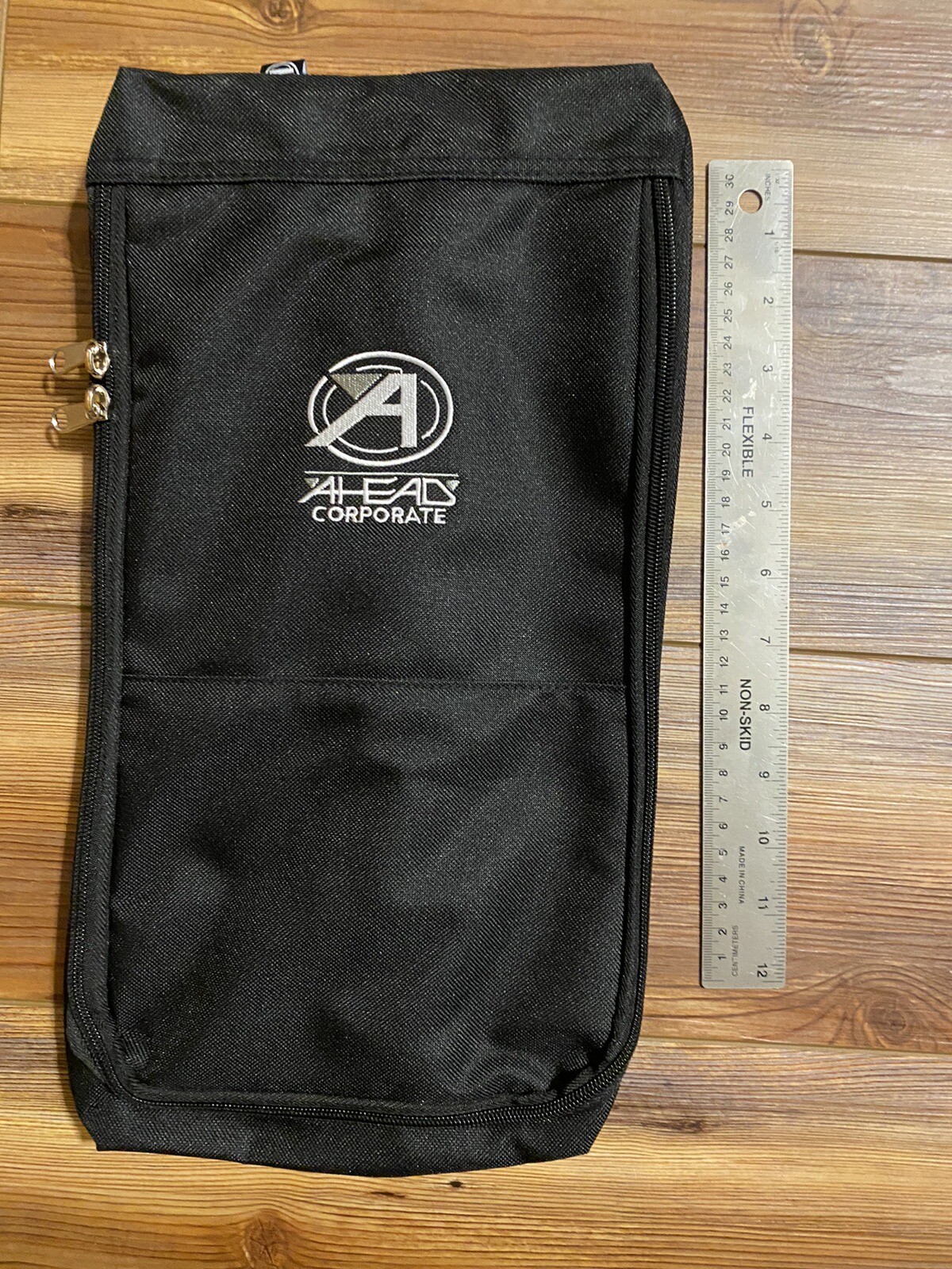 NEW AHEAD SHOE BAG, GOLF, BOWLING, BLACK CANVAS NEW 14X5X8″ GIFTABLE
