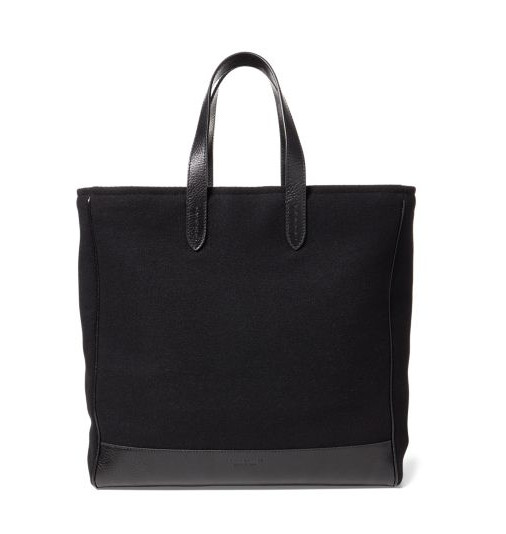 Ralph Lauren Purple Label Wool Leather Patchwork Varsity Pique Tote Bag New $995