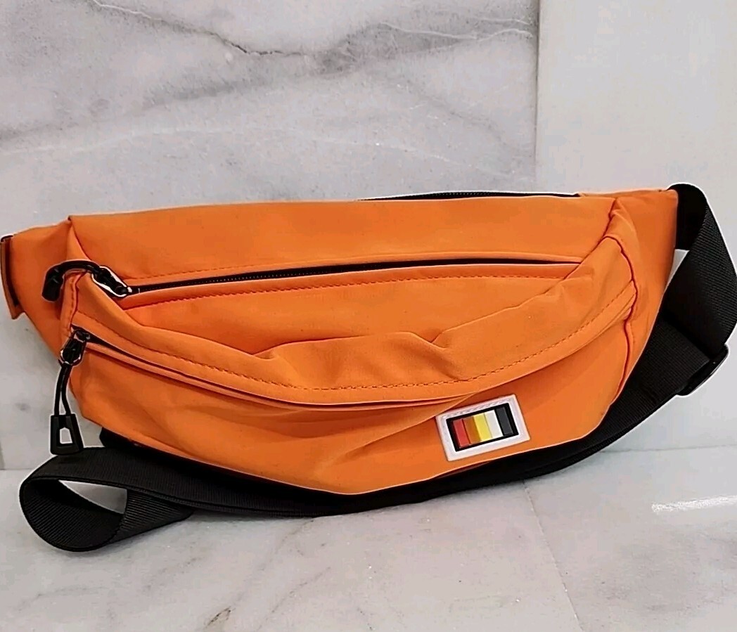 Crossbody- Fanny Pack- Waist Bag. Adjustable Strap. Orange