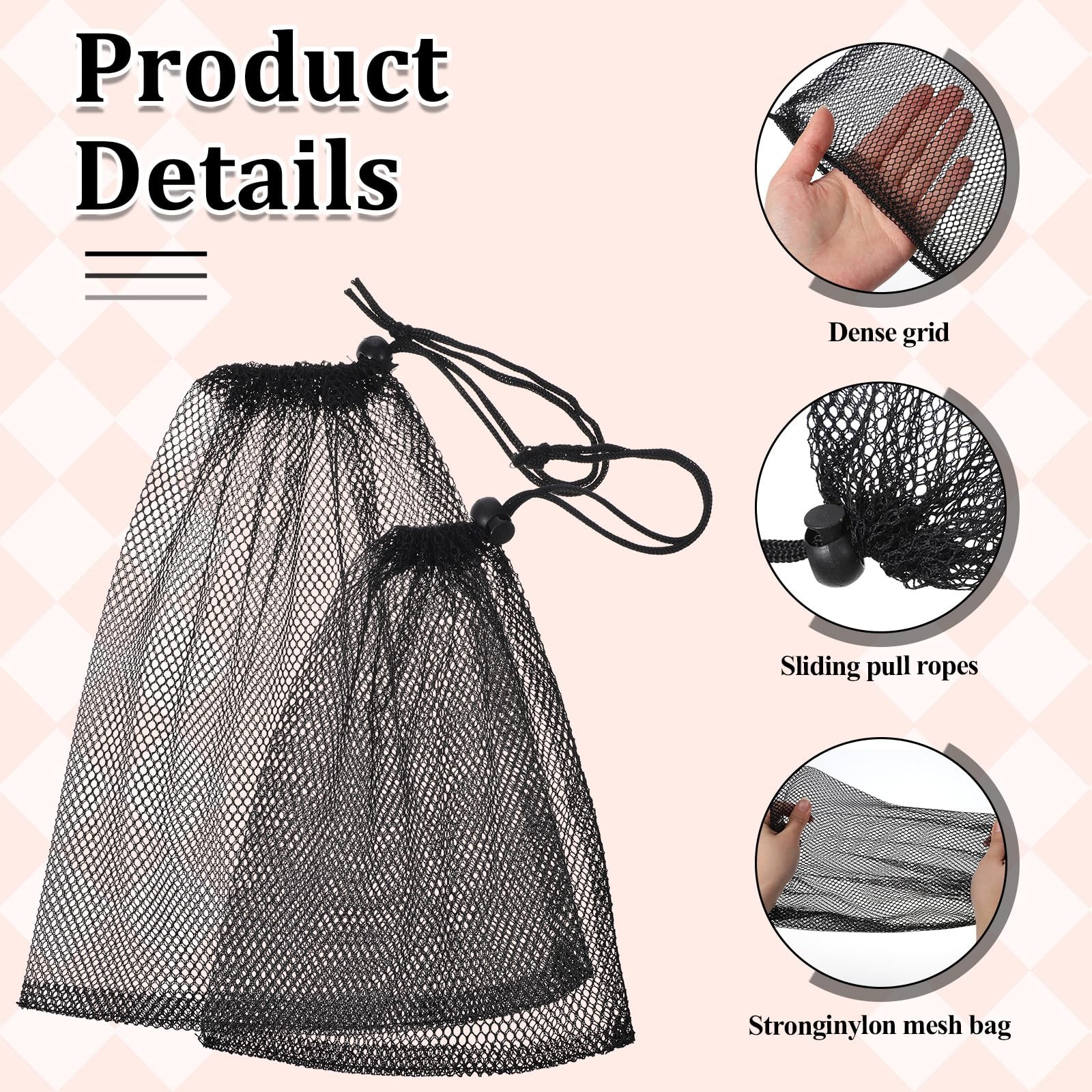 6 Pcs Mesh Drawstring Bag, Golf Ball Bag Nylon Mesh Storage Bags Sports Equip…