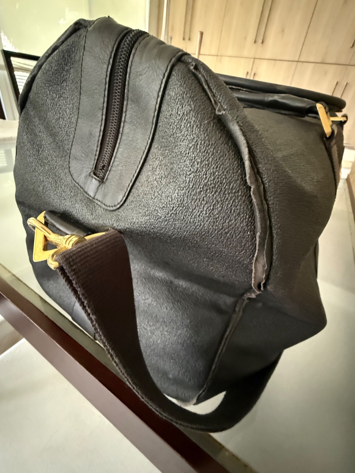 VINTAGE VERSACE LOGO MEDUSA BLACK TRAVEL DUFFLE BAG