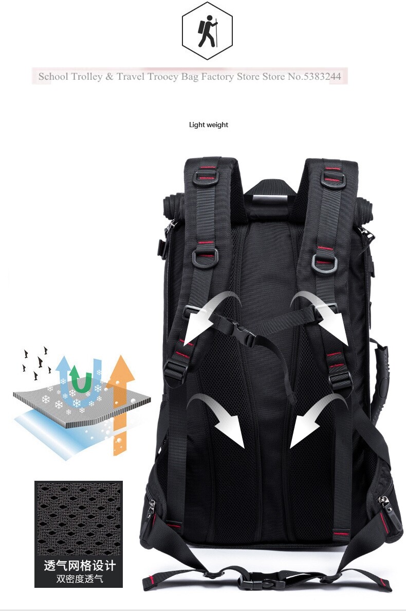 Multifunctional 40L Men Backpack Travel Bag Large Capacity Versatile Travel Bag