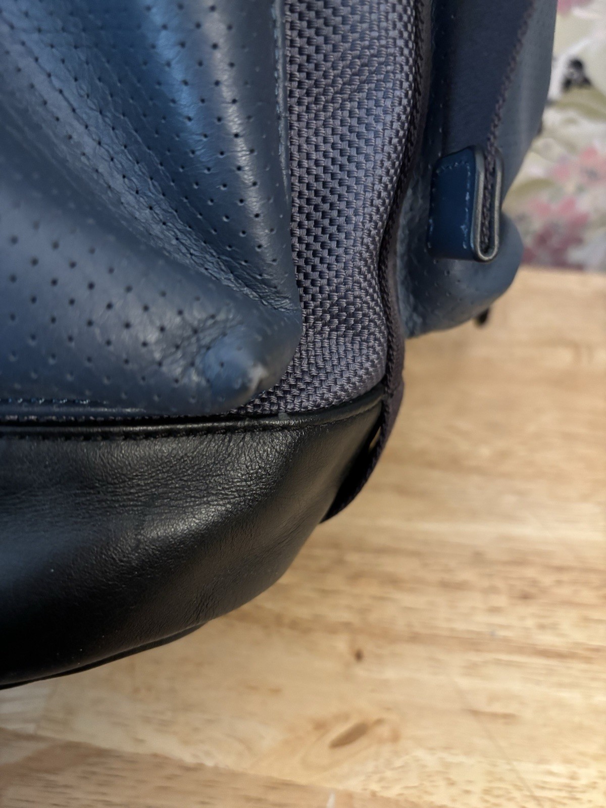 Vintage Coach Terrain Trek Backpack Men’s Blue Leather Perforated #22239