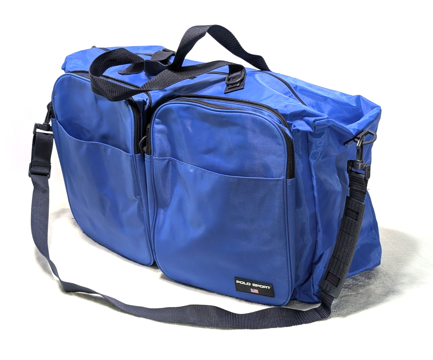 Vintage Polo Sport Large Travel Duffle Bag Royal Blue