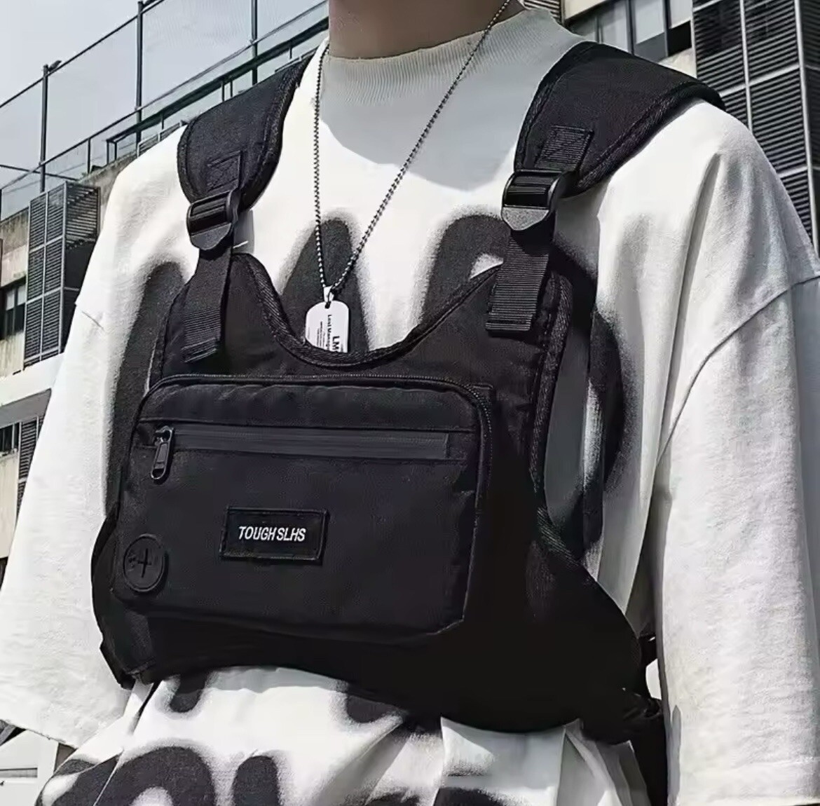 Chest Bag Waist Bag Hip Hop Streetwear Large Capacity Sports Casual Tactical Ves