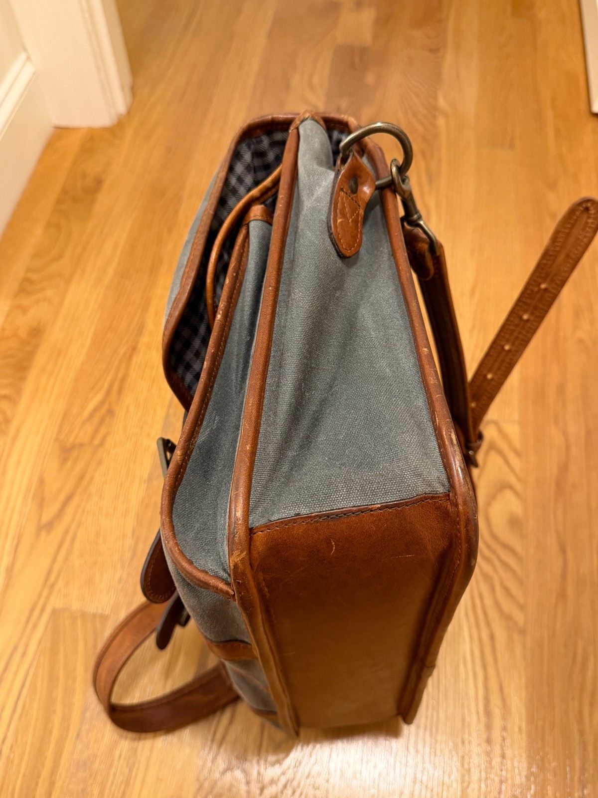 Korchmar Garfield Waxed Canvas Briefcase Bag Grey