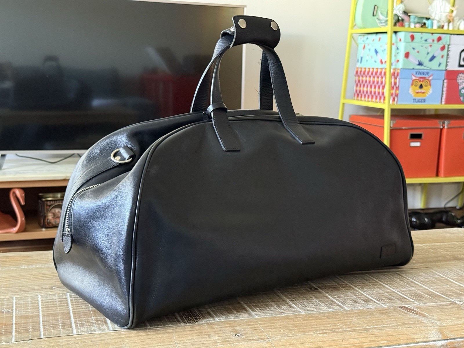 Vtge Original Penguin Leather Duffel 22” Carry-On Weekender Overnight Travel Bag