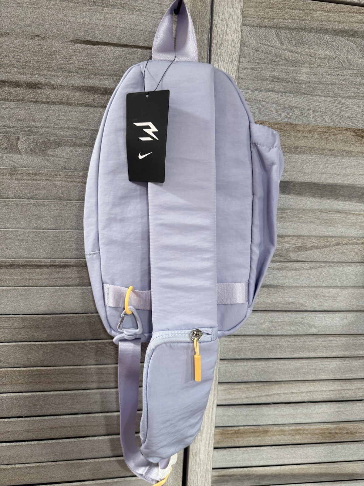 Nike Light Purple Solid Crossbody Sling Bag, Zip/Drawstring, Adjustable, Men’s