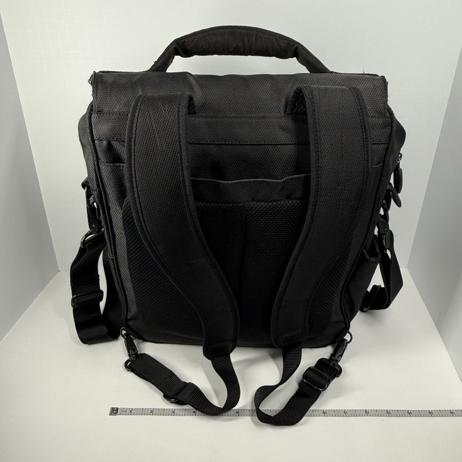 Tumi T-Tech Ballistic Nylon Messenger Backpack Laptop Bag Black Travel Work