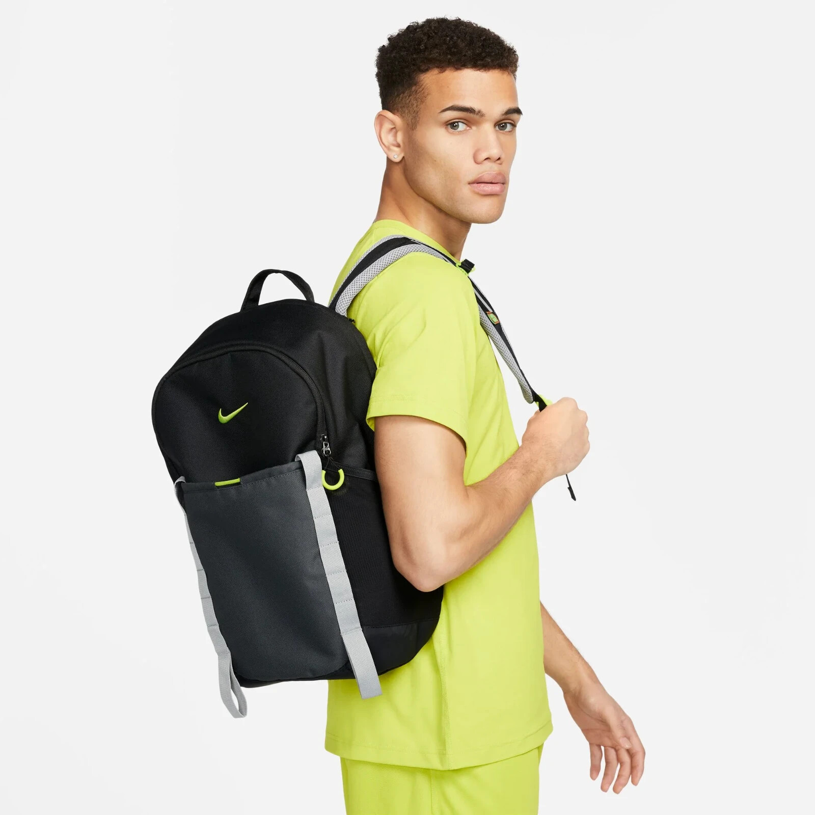 Nike Dri Fit Backpack Hike Day Pack 24L Bag Black Volt Travel Gym DJ9678 010 NEW