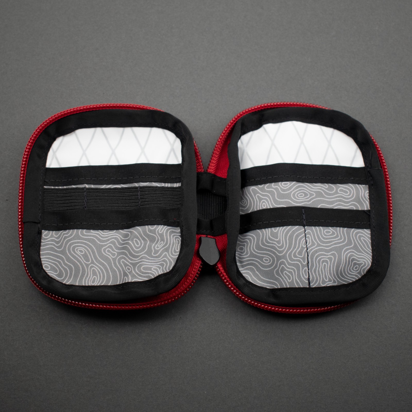 Garage Built Gear Mighty Pouch Classic, Topo XPAC, Red Loop/Zipper, GBG USA