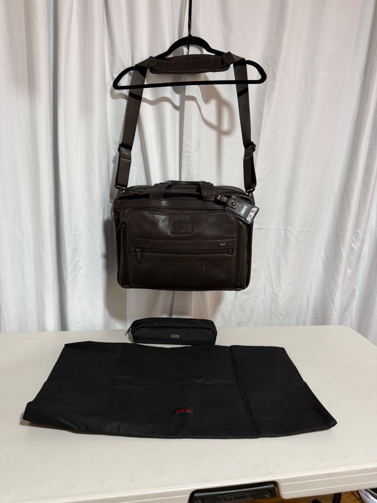 Tumi T-Pass Alpha Organizer Brief Soft Napa Leather Expandable Bag 96531BH