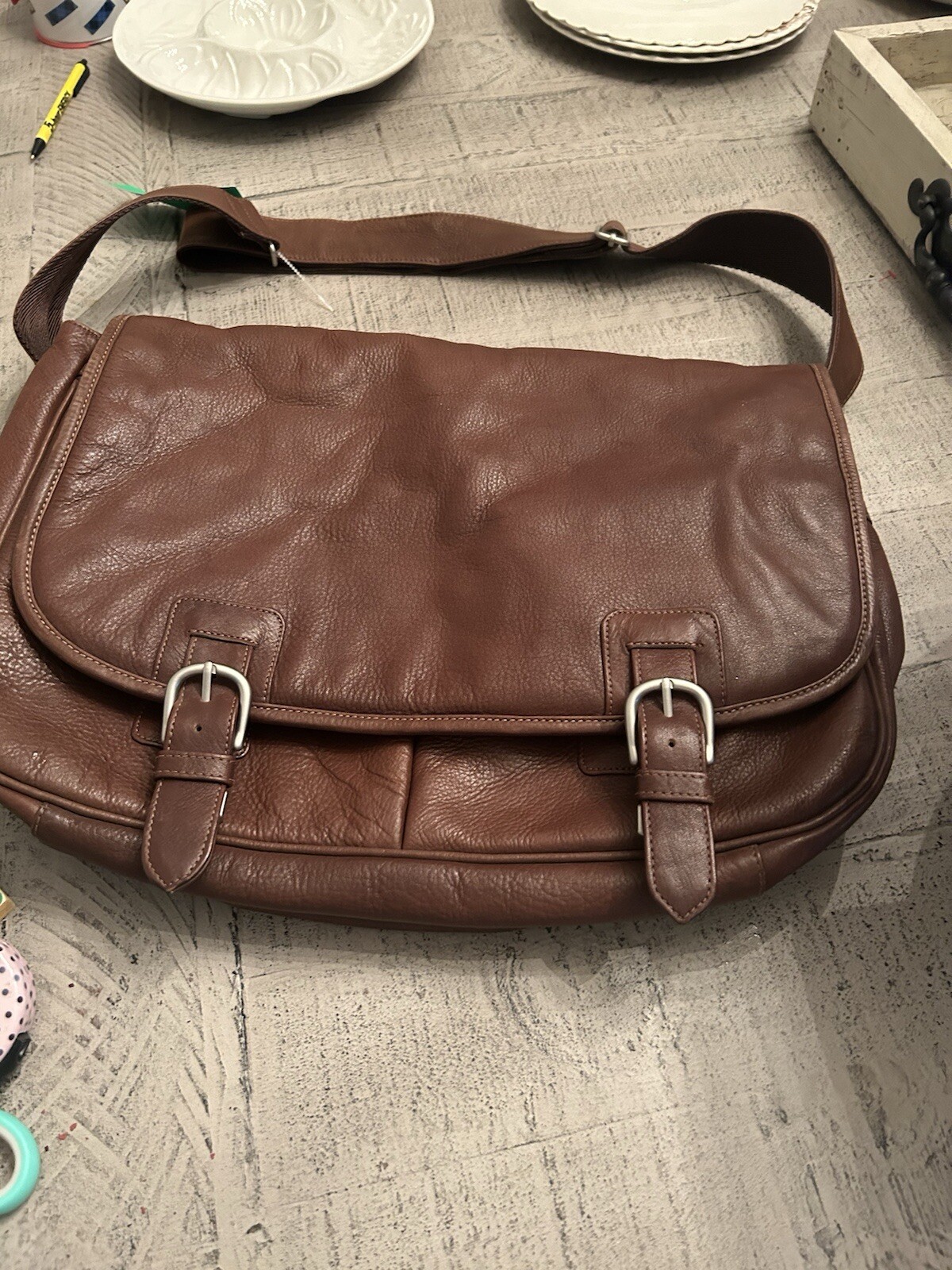 Lodis Cognac Briefcase Messenger Bag – Excellent condition, Luxury Leather