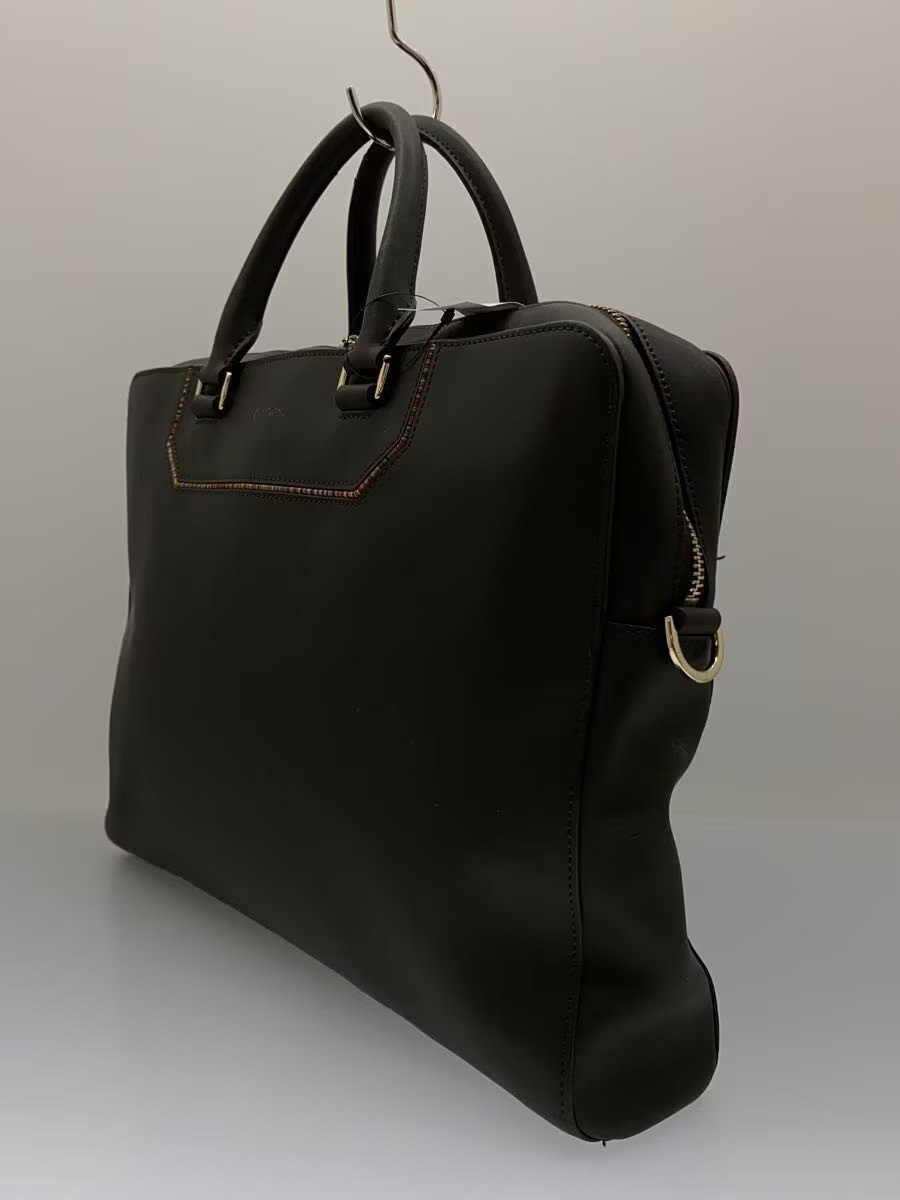 Paul Smith Leather Briefcase, Gray, Plain