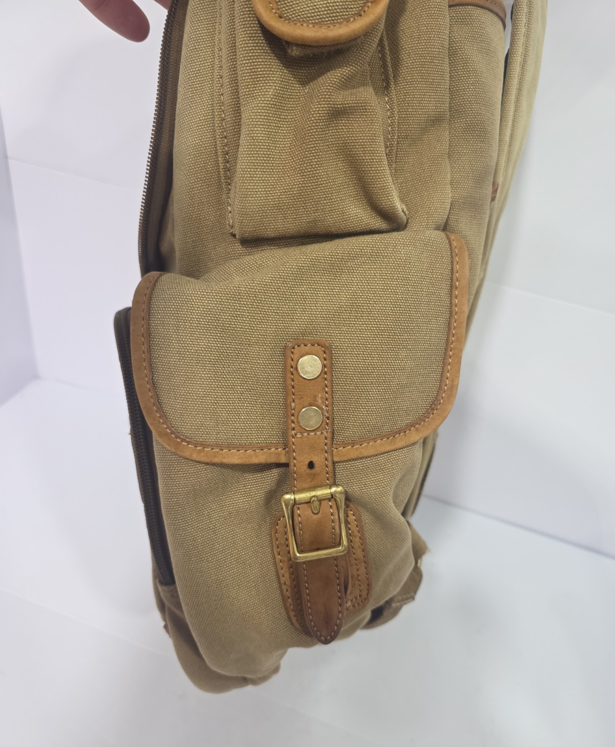 Vintage Orvis Battenkill Leather and Canvas Backpack Outdoor Travel Bag