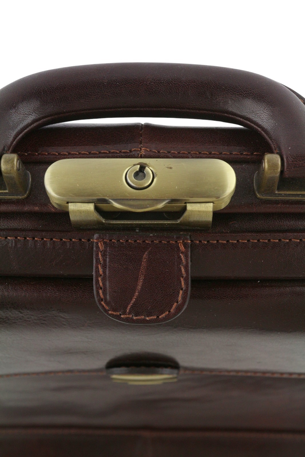 TIME RESISTANCE Hamlet Men Bag OS Brown Large Italian Leather Doctor RRP350