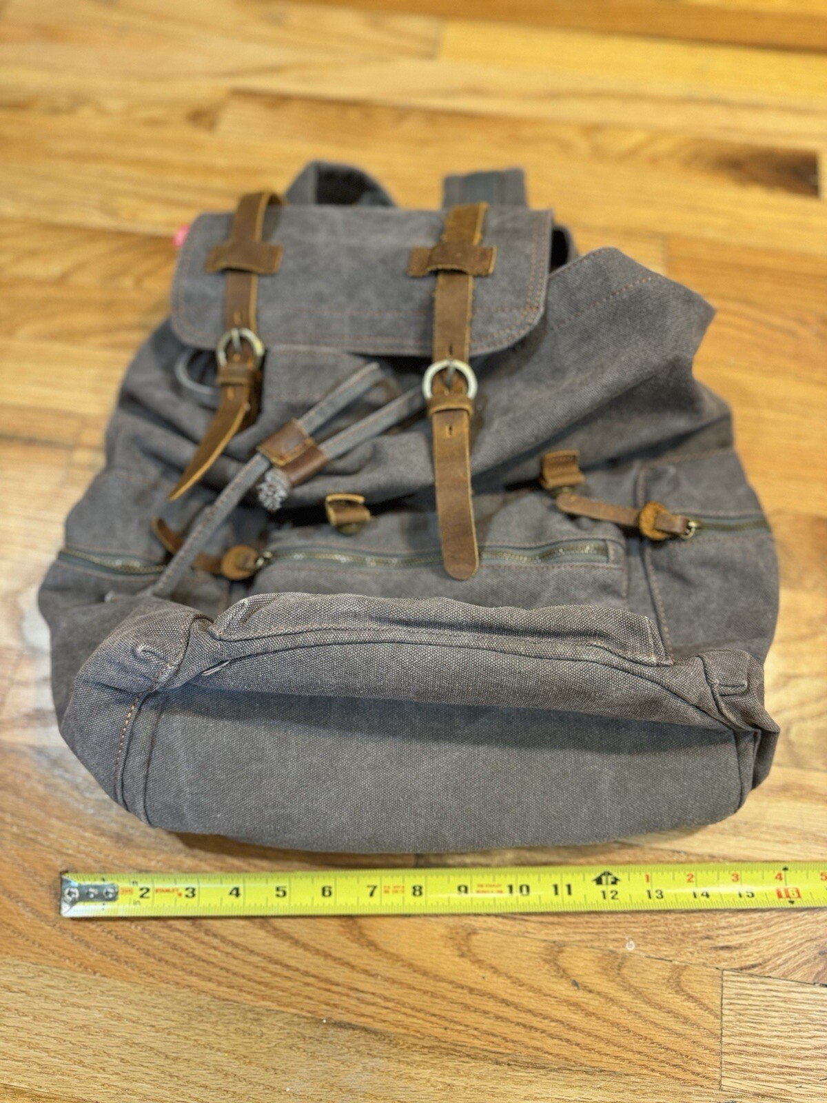 Augur Strauss Canvas Backpack Grey And Green