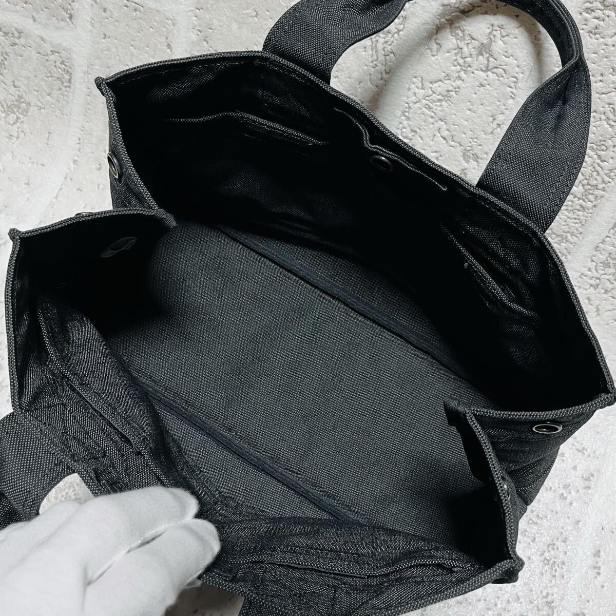 Porter Smoky S Tote Bag Cordura Duck Canvas Black 3 Interior Pockets A4 Size