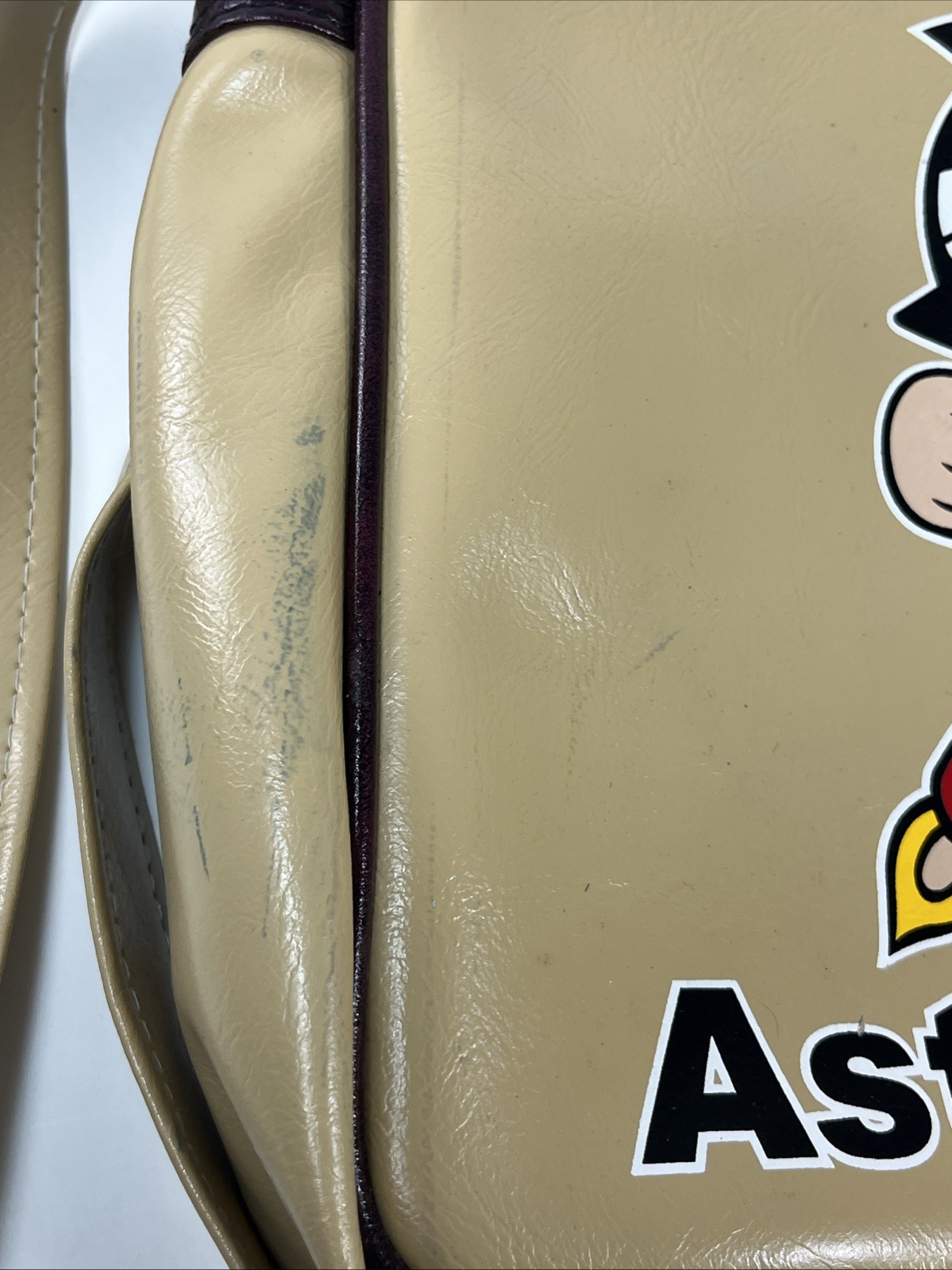 Astro Boy Backpack Vinyl Thailand used 14″ wear stains
