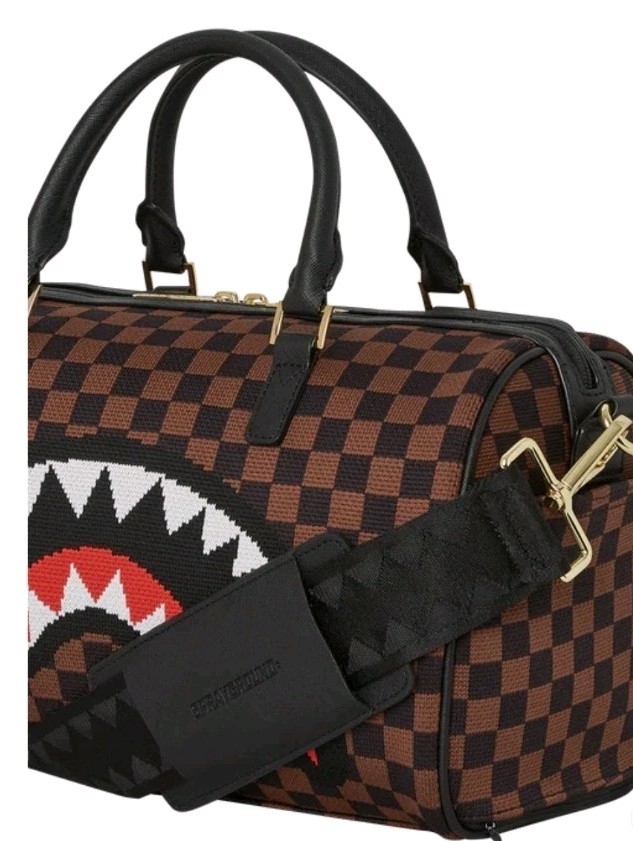 Authentic Sprayground Mini Duffle Bag Retro Streetwear Knit Monogram 🤎
