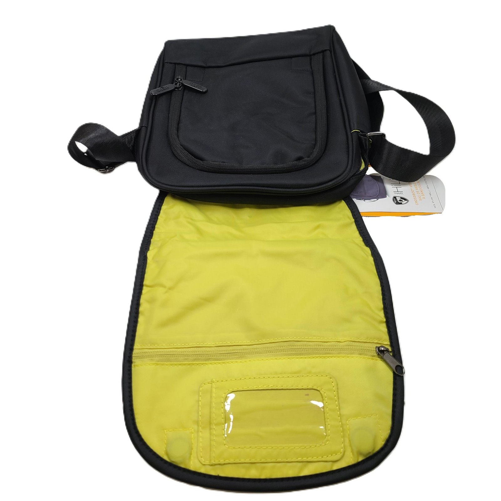 HEYS Hi-Lite Crossbody Messenger Bag Tablet Sleeve RFID Nylon Black