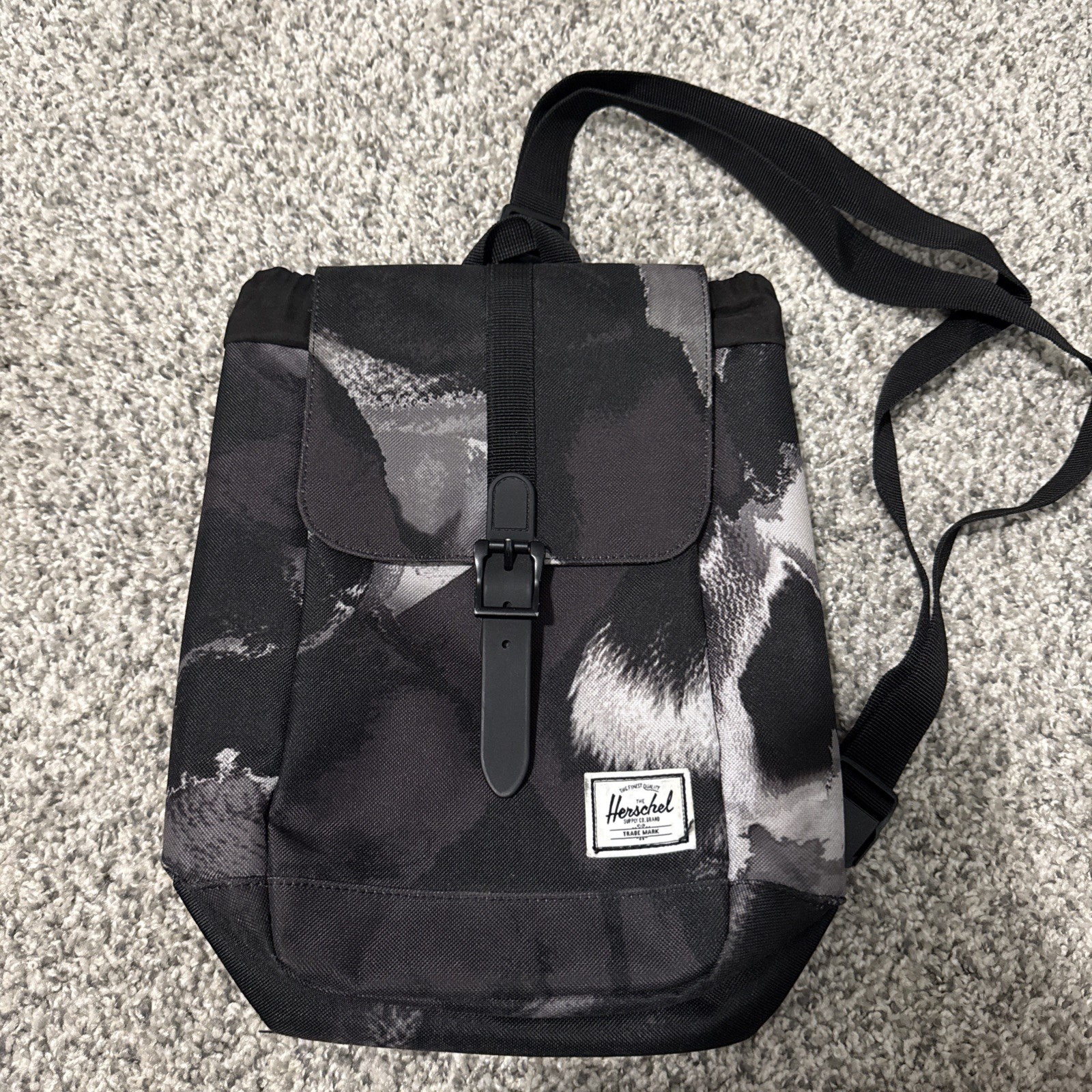 Herschel Retreat Sling Bag, featuring a unique Dye Wash Black colorway