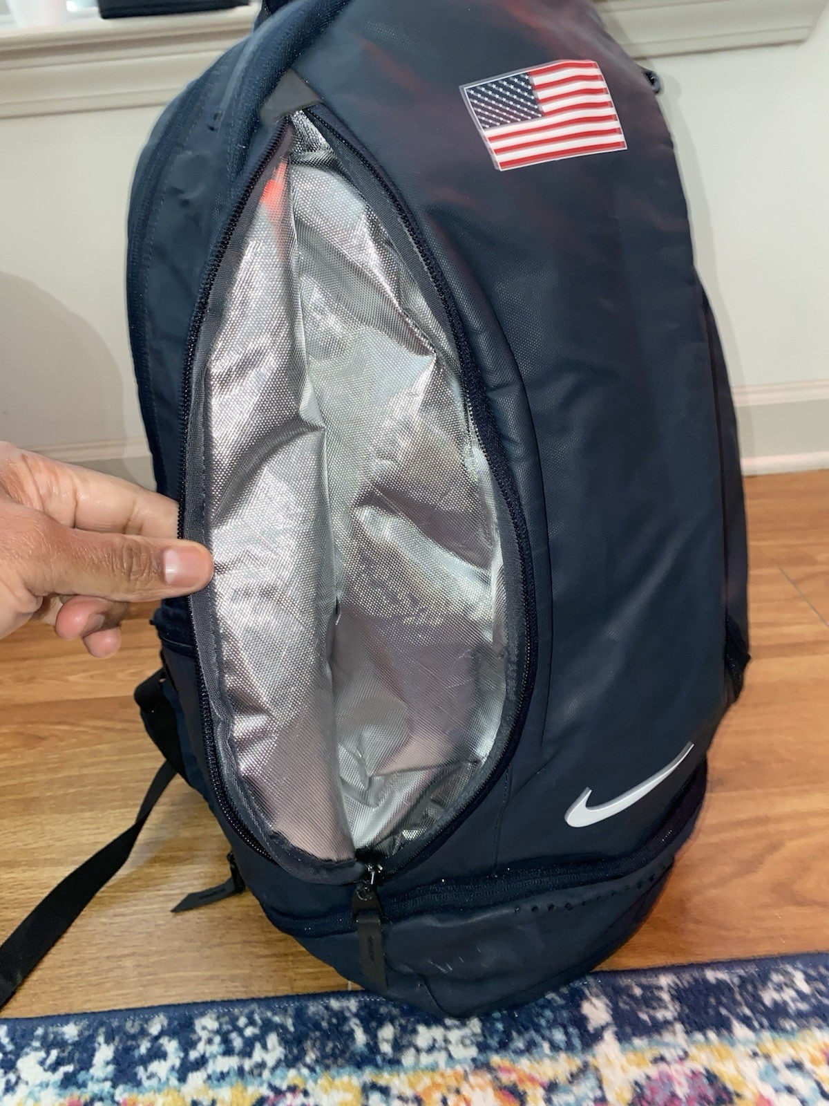Nike Ultimatum Max Air Backpack Team USA/USATF Logo Dark Blue With American Flag